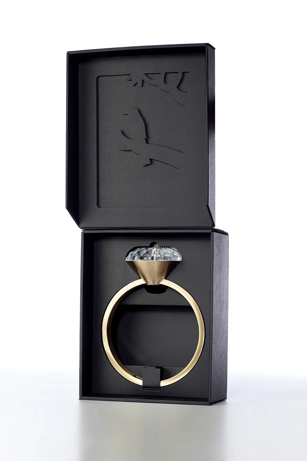 Black Engagement Ring Box Jewelry Ring Box Earrings Case LED Light Ring Box  | eBay